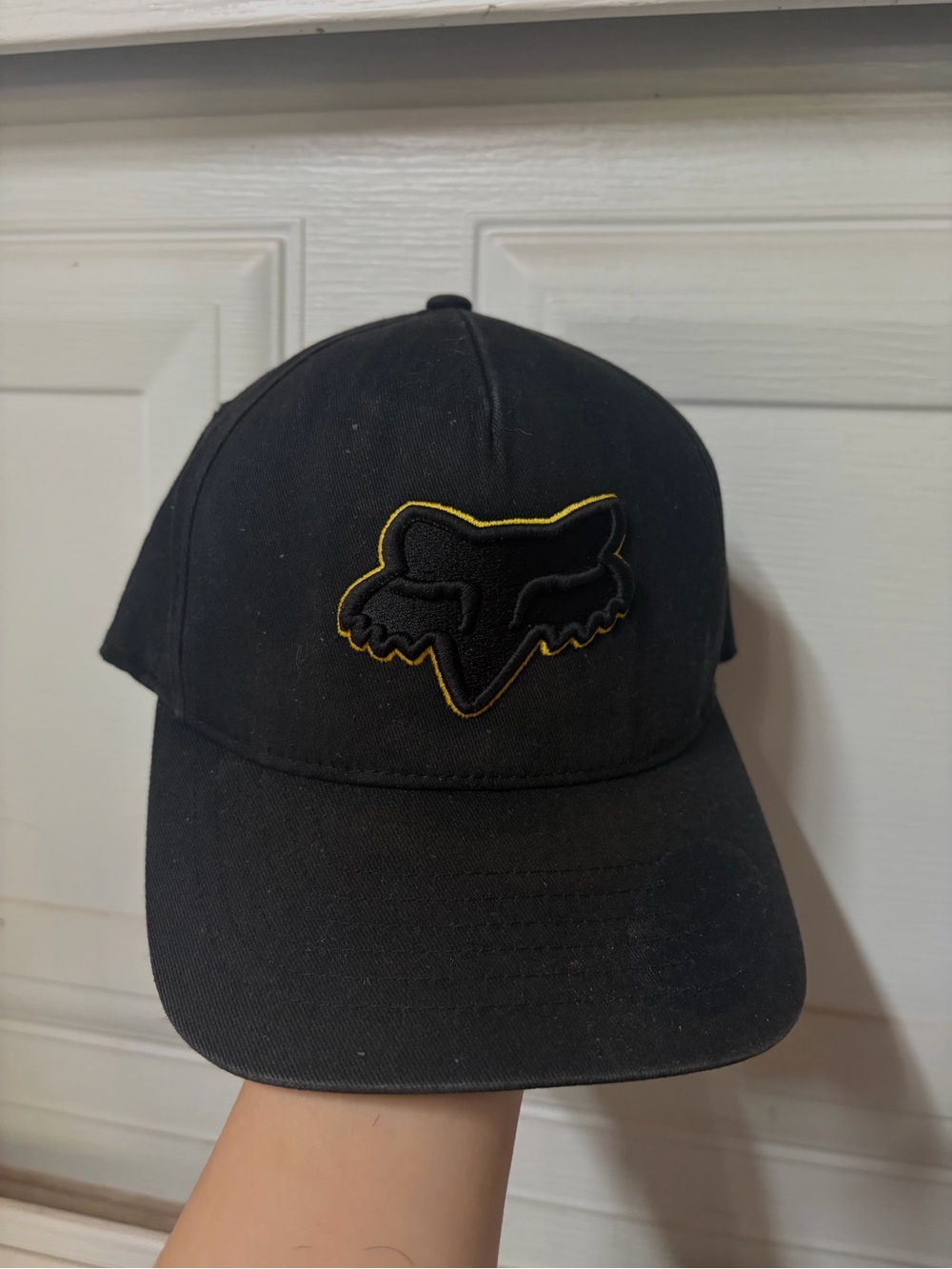 Fox Black Hat with Yellow-Trim Fox Head Logo